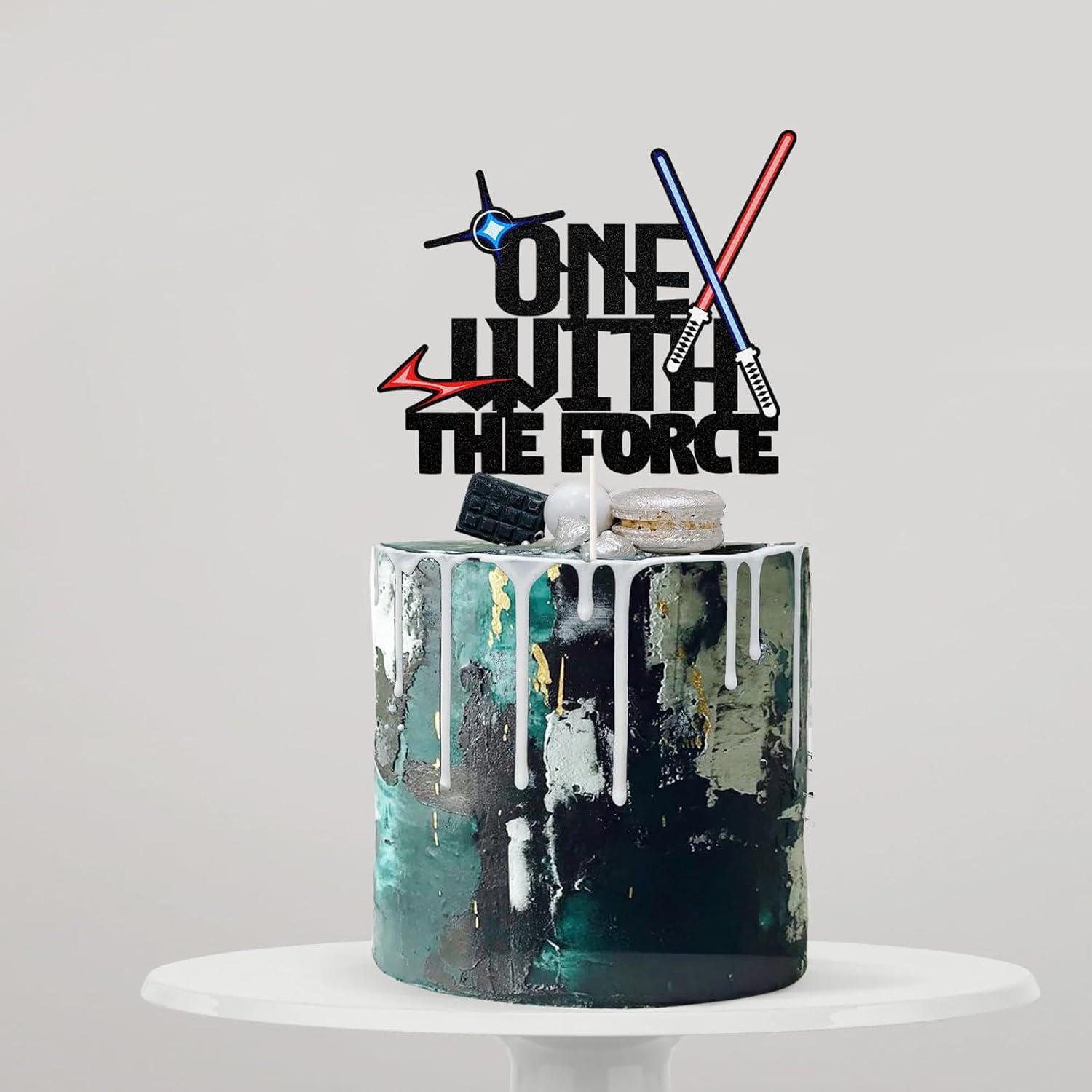 Toppers de pastel Alien One With The Force - PHOHUI - 11.48cm