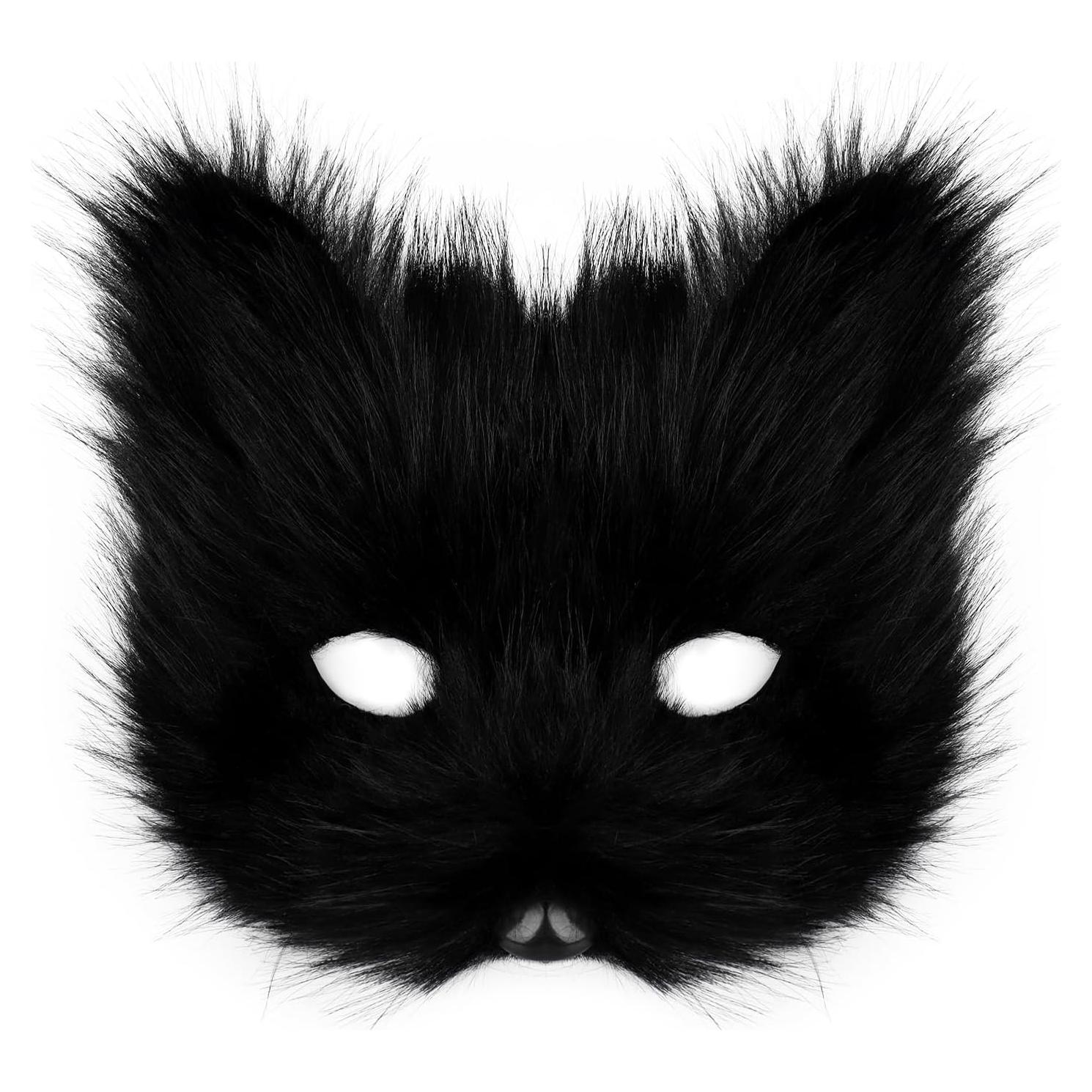 Máscara de Zorro Gato Peluche para Fiesta Halloween Adulto