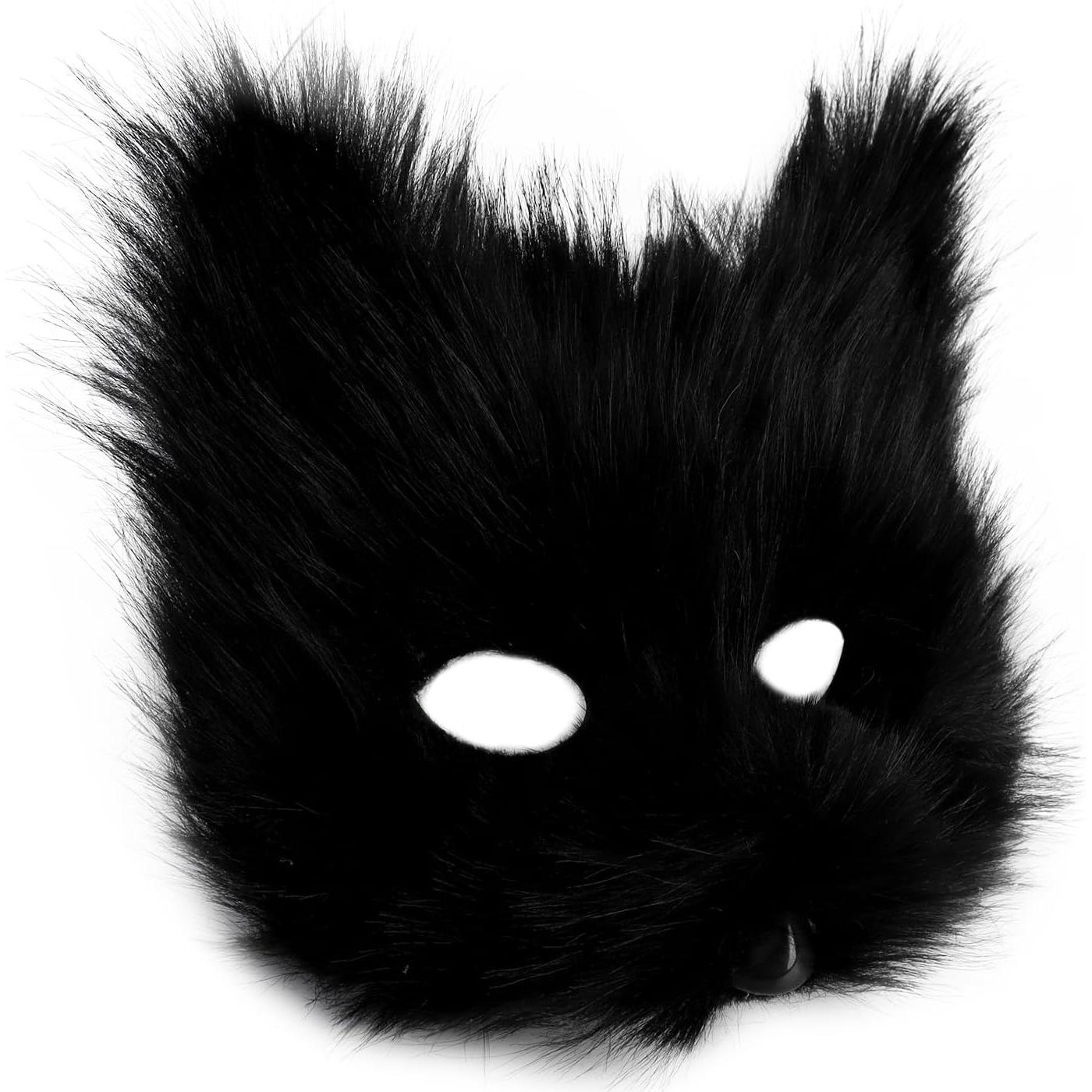 Máscara de Zorro Gato Peluche para Fiesta Halloween Adulto