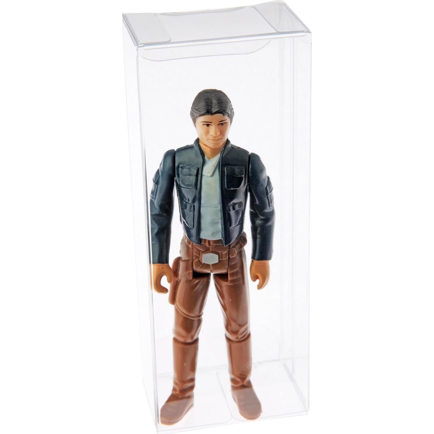 Plymor Clear Folding Action Figure Storage / Display Protector Box, 1.75" W x 1.25" D x 4.5" H, fits 3.75" Figures, 2-Pack