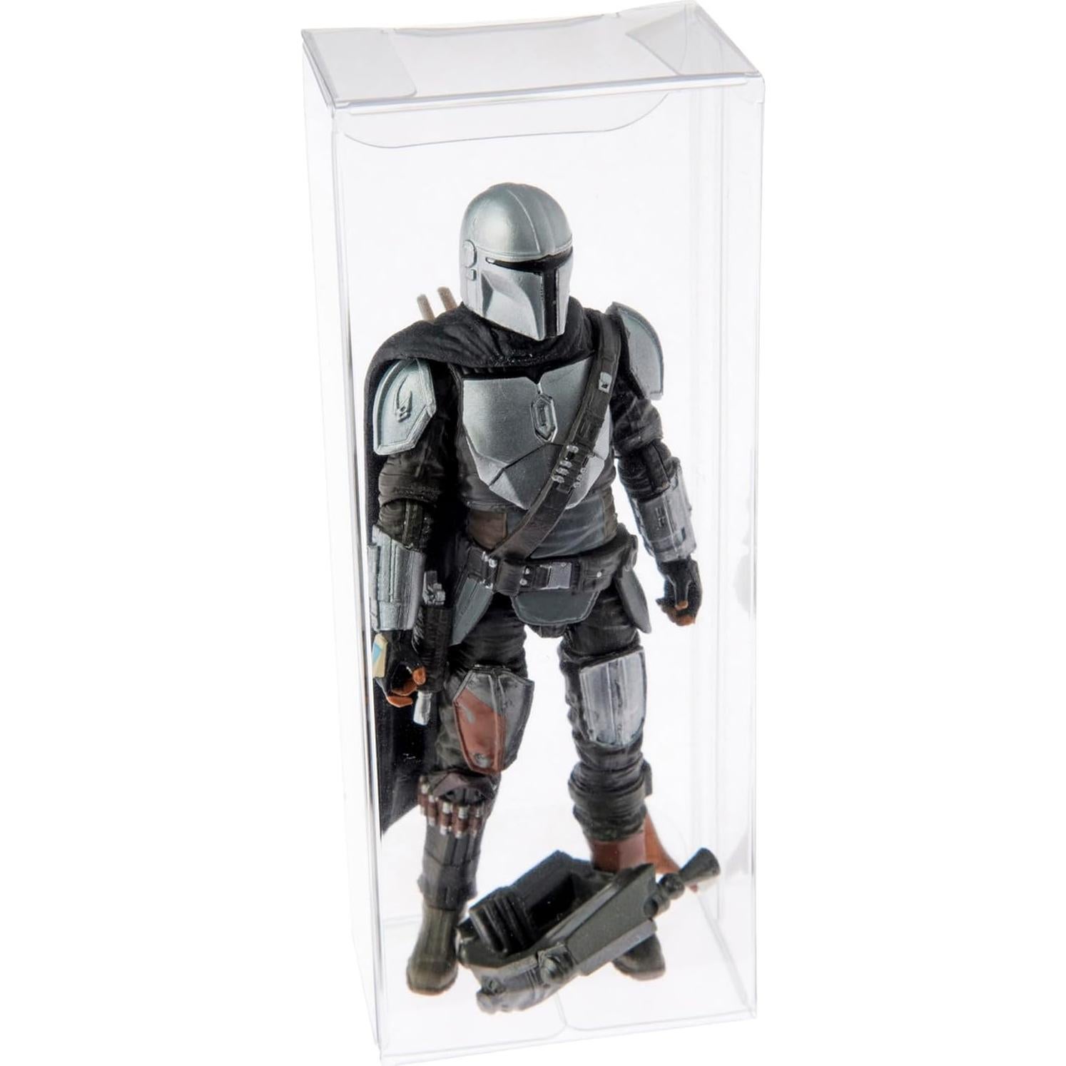 Plymor Clear Folding Action Figure Storage / Display Protector Box, 1.75" W x 1.25" D x 4.5" H, fits 3.75" Figures, 2-Pack
