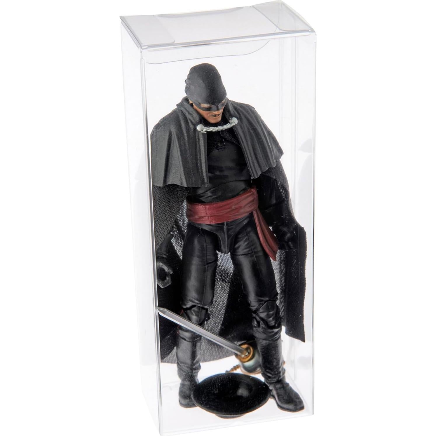 Plymor Clear Folding Action Figure Storage / Display Protector Box, 1.75" W x 1.25" D x 4.5" H, fits 3.75" Figures, 2-Pack