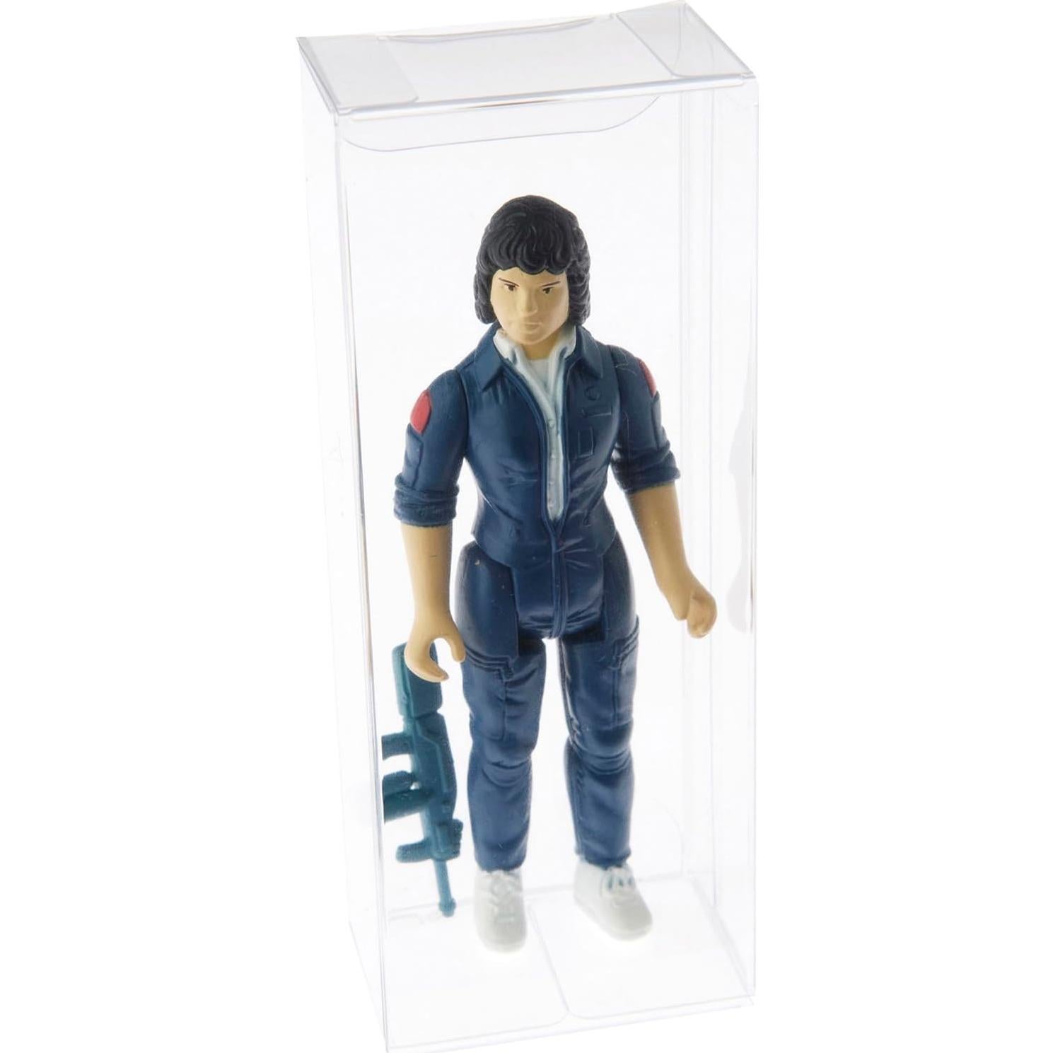 Plymor Clear Folding Action Figure Storage / Display Protector Box, 1.75" W x 1.25" D x 4.5" H, fits 3.75" Figures, 2-Pack