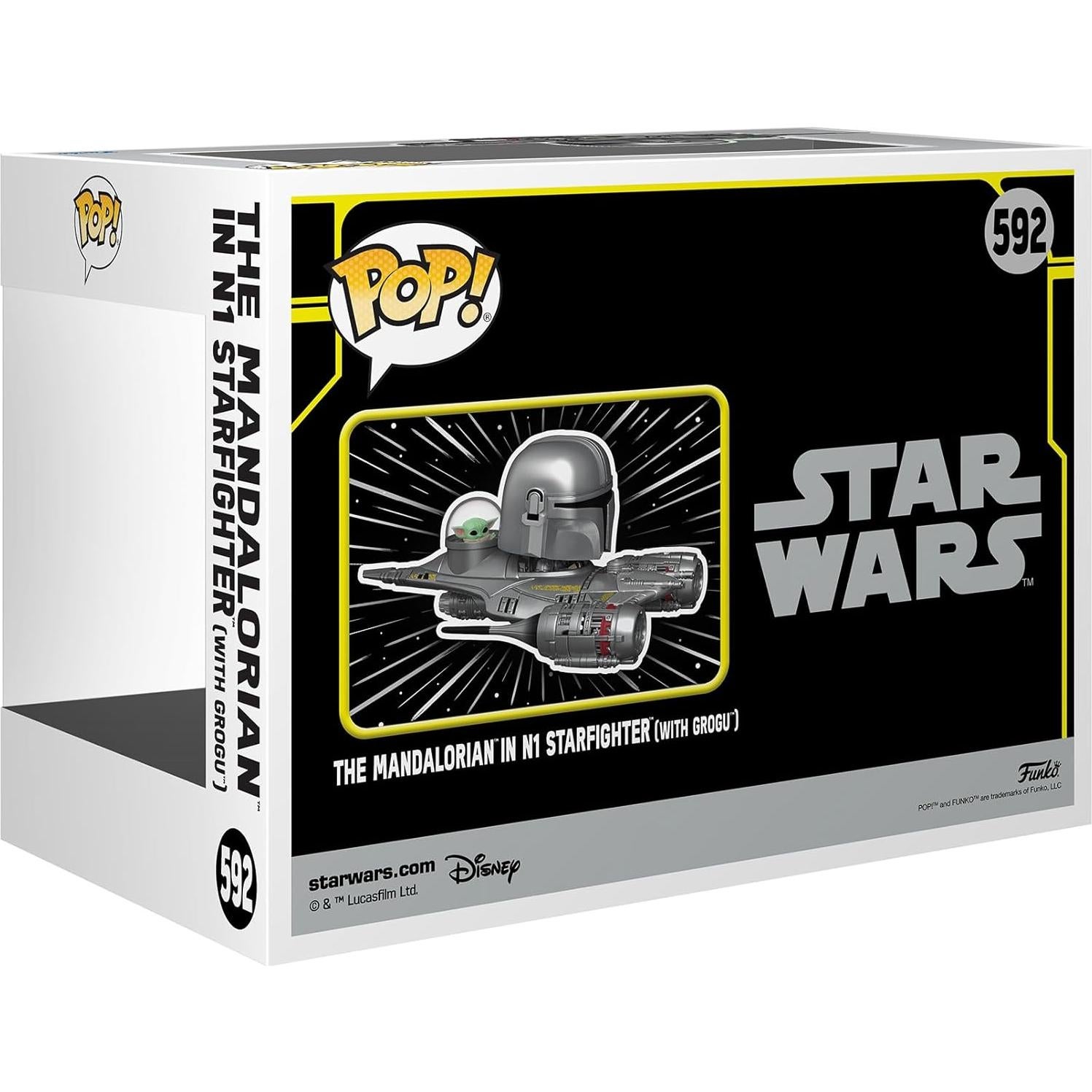Funko POP! Ride El Mandaloriano en N1 Starfighter con Grogu