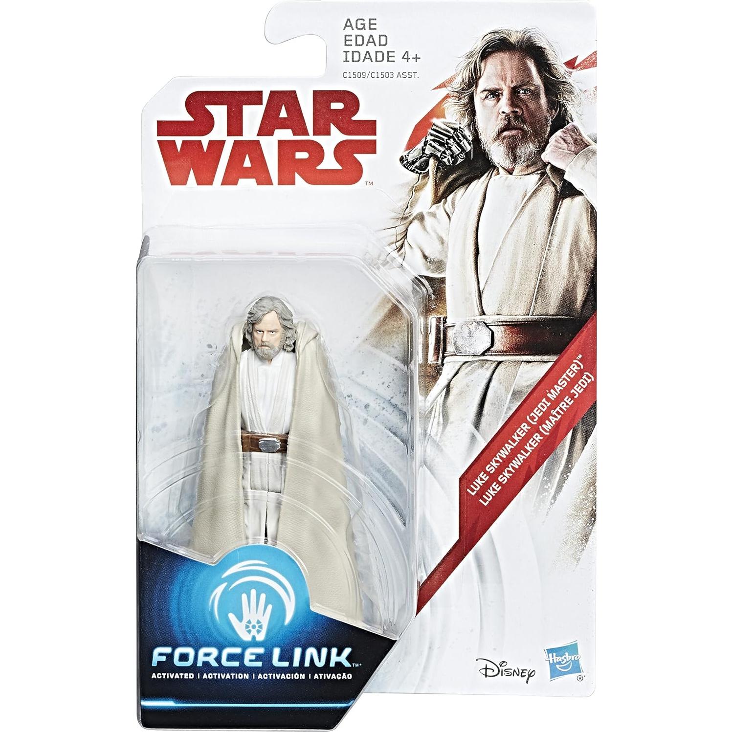 Figura Star Wars Luke Skywalker Maestro Jedi 9.53 cm con Force Link