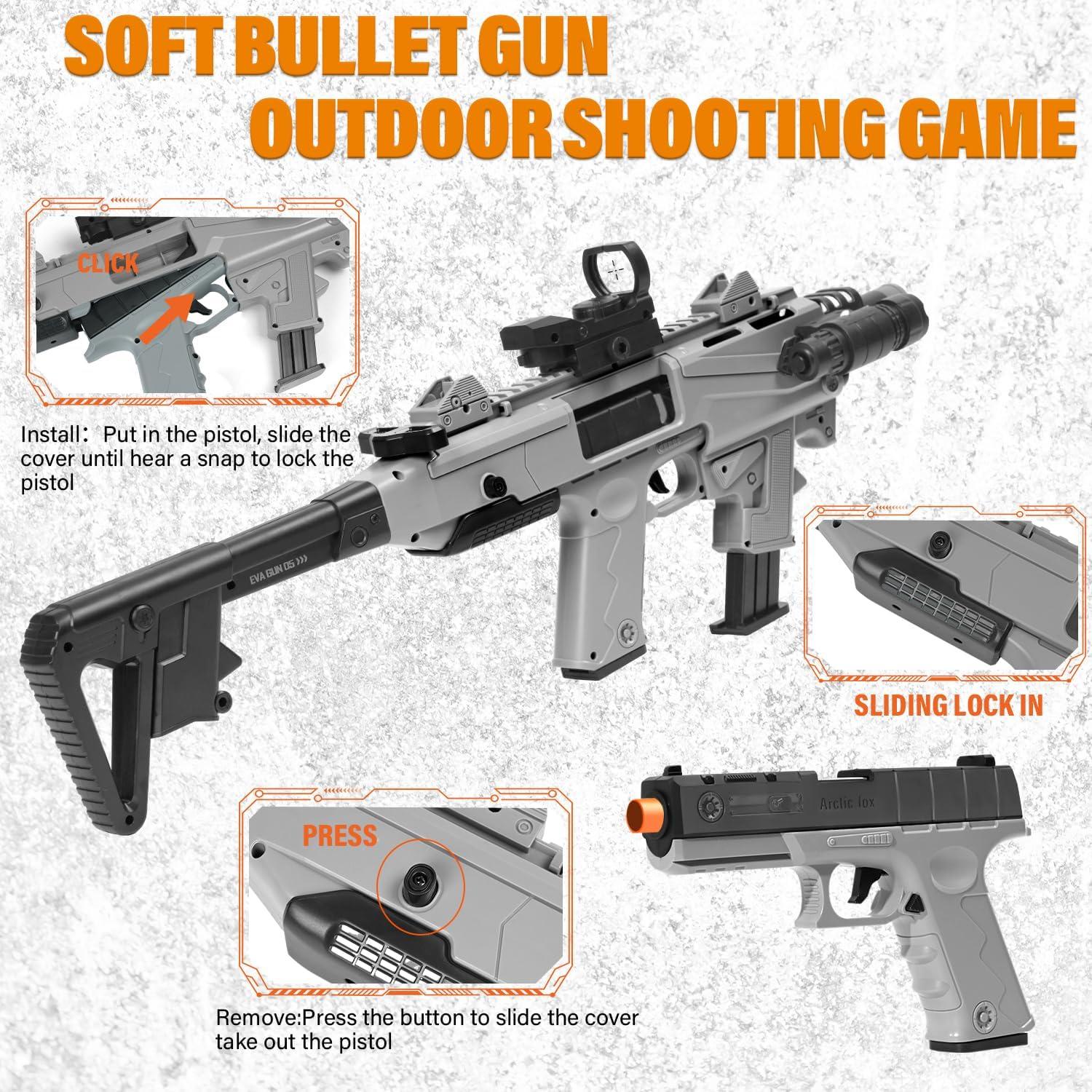 Blaster de Juguete ALLROAD con 80 Balas de Espuma y 2 Cargadores