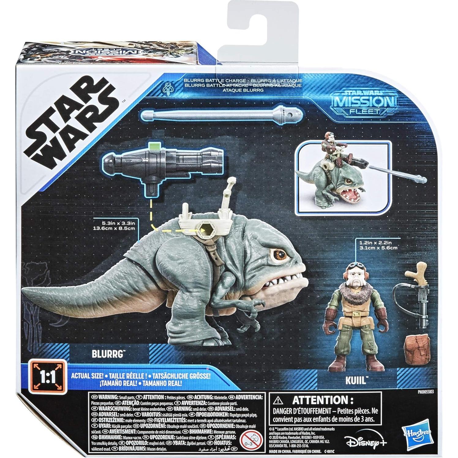 Figura Kuiil Star Wars con Blurrg 2.5" Hasbro para niños 4+