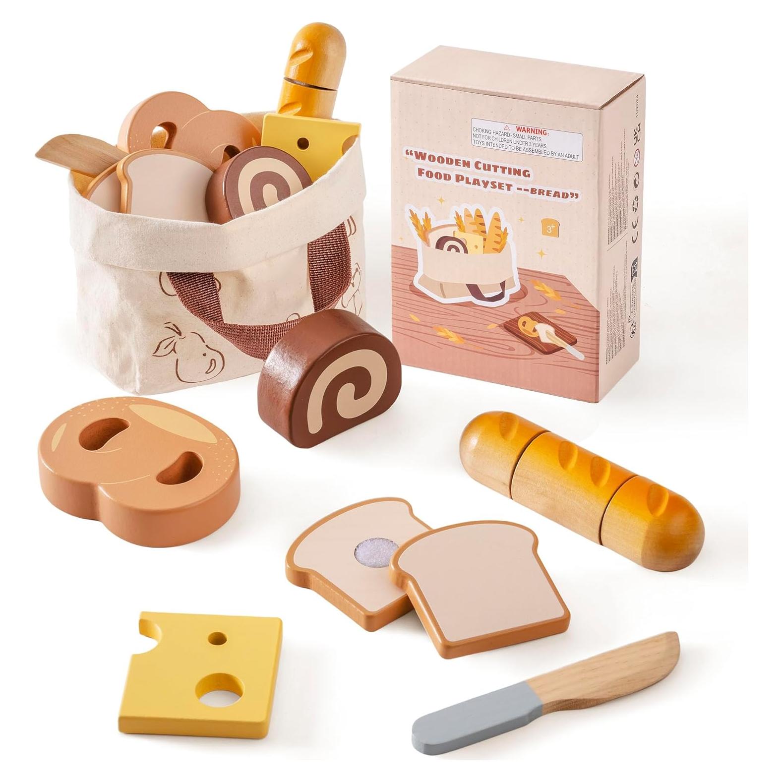 Conjunto de Comida de Madera ROBOTIME para Cortar - Juguete Infantil