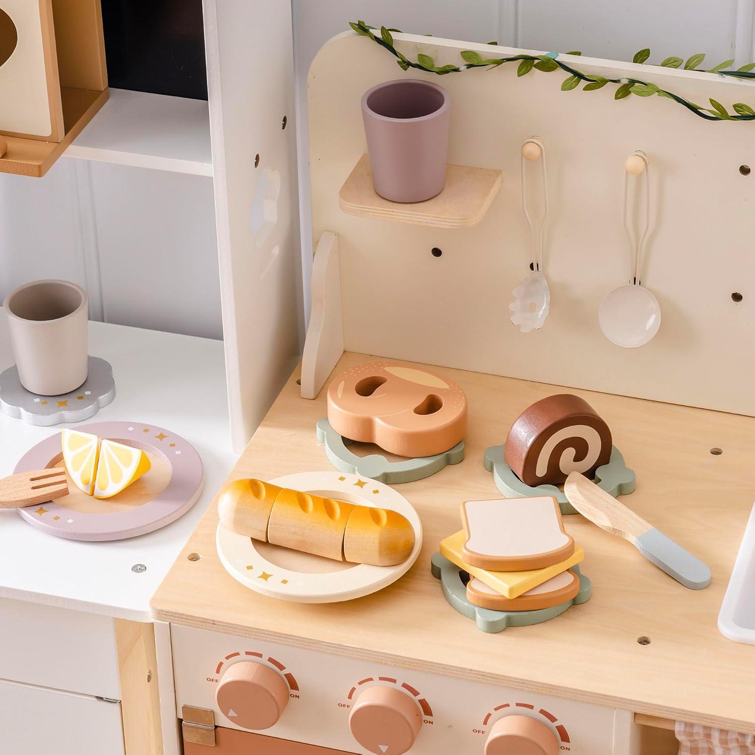 Conjunto de Comida de Madera ROBOTIME para Cortar - Juguete Infantil