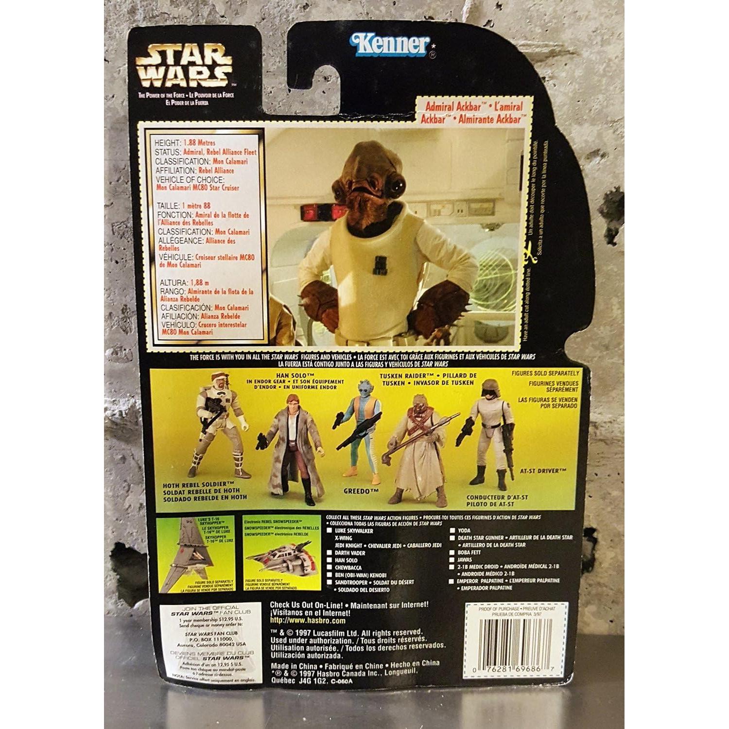 Figura de Acción Almirante Ackbar Hasbro 1997 con Blaster