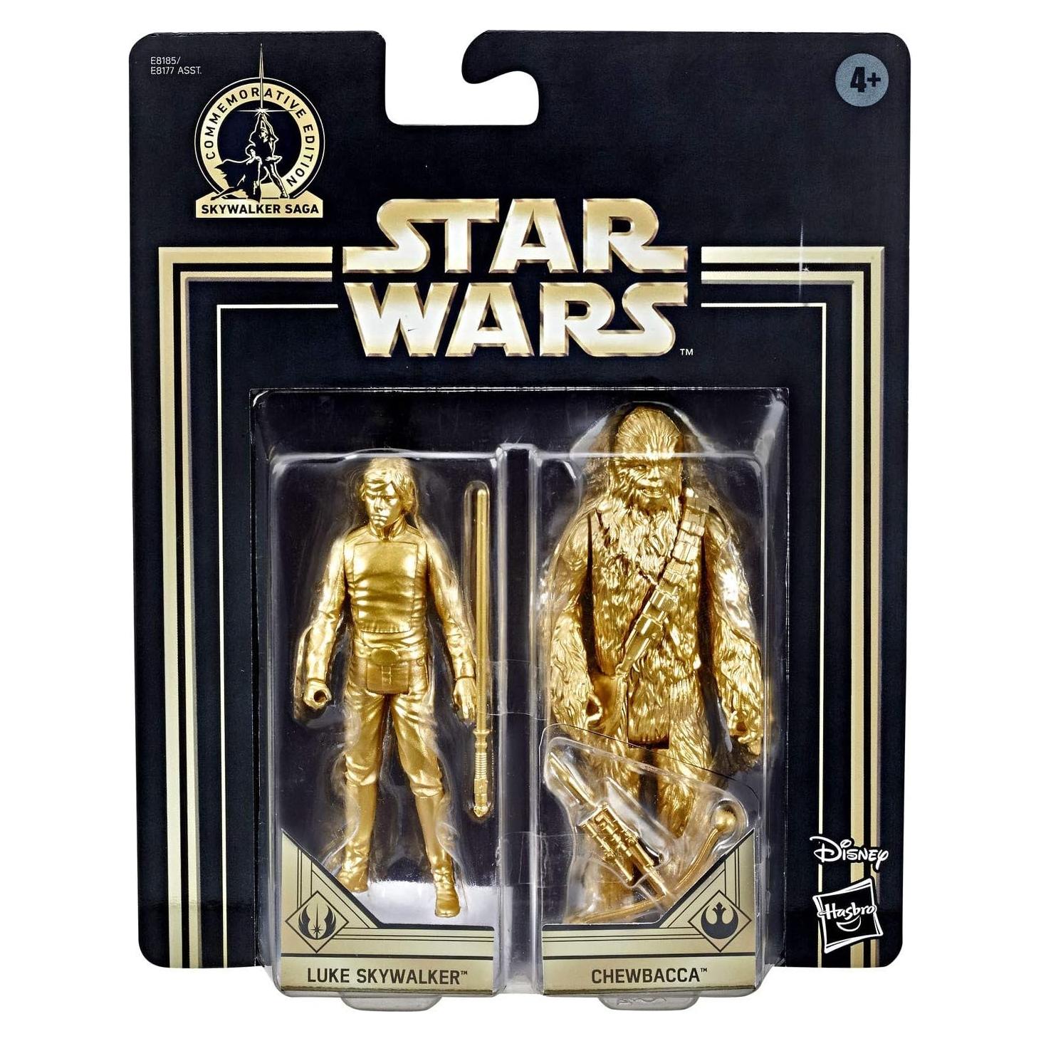 Figura Conmemorativa Star Wars Hasbro Saga Skywalker Oro Luke & Chewbacca