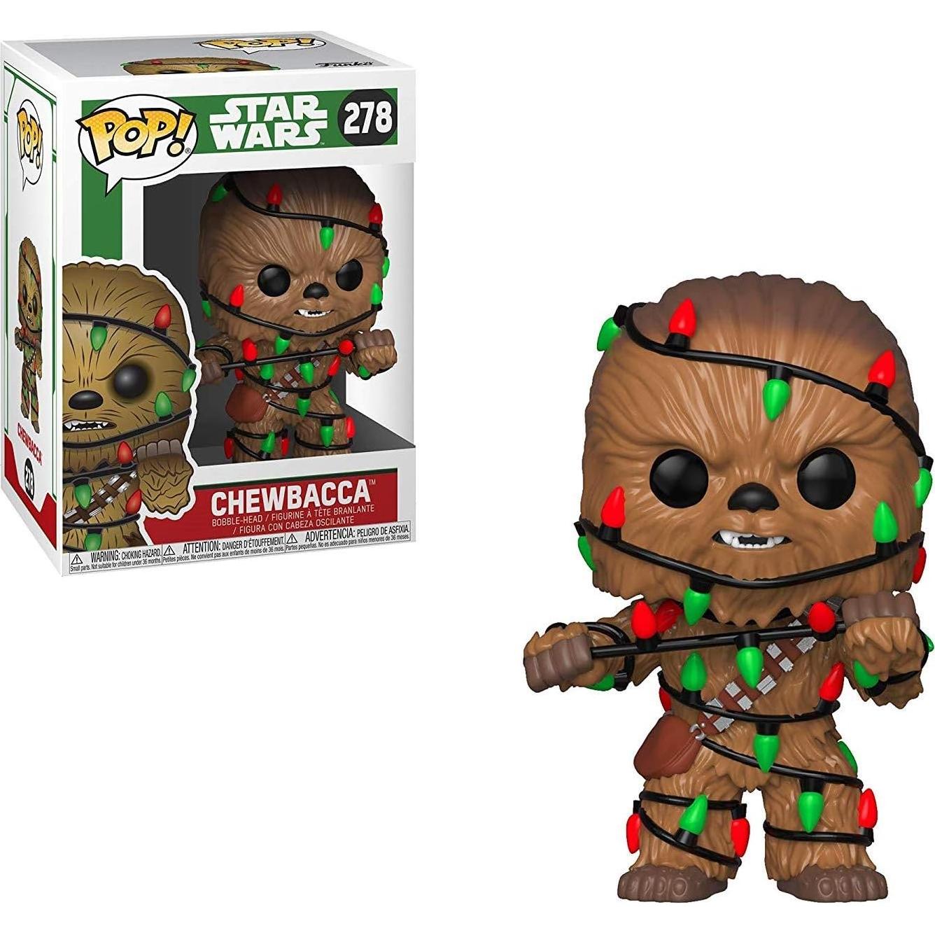Figura Pop Star Wars Chewbacca con Luces de Navidad 9.5 cm