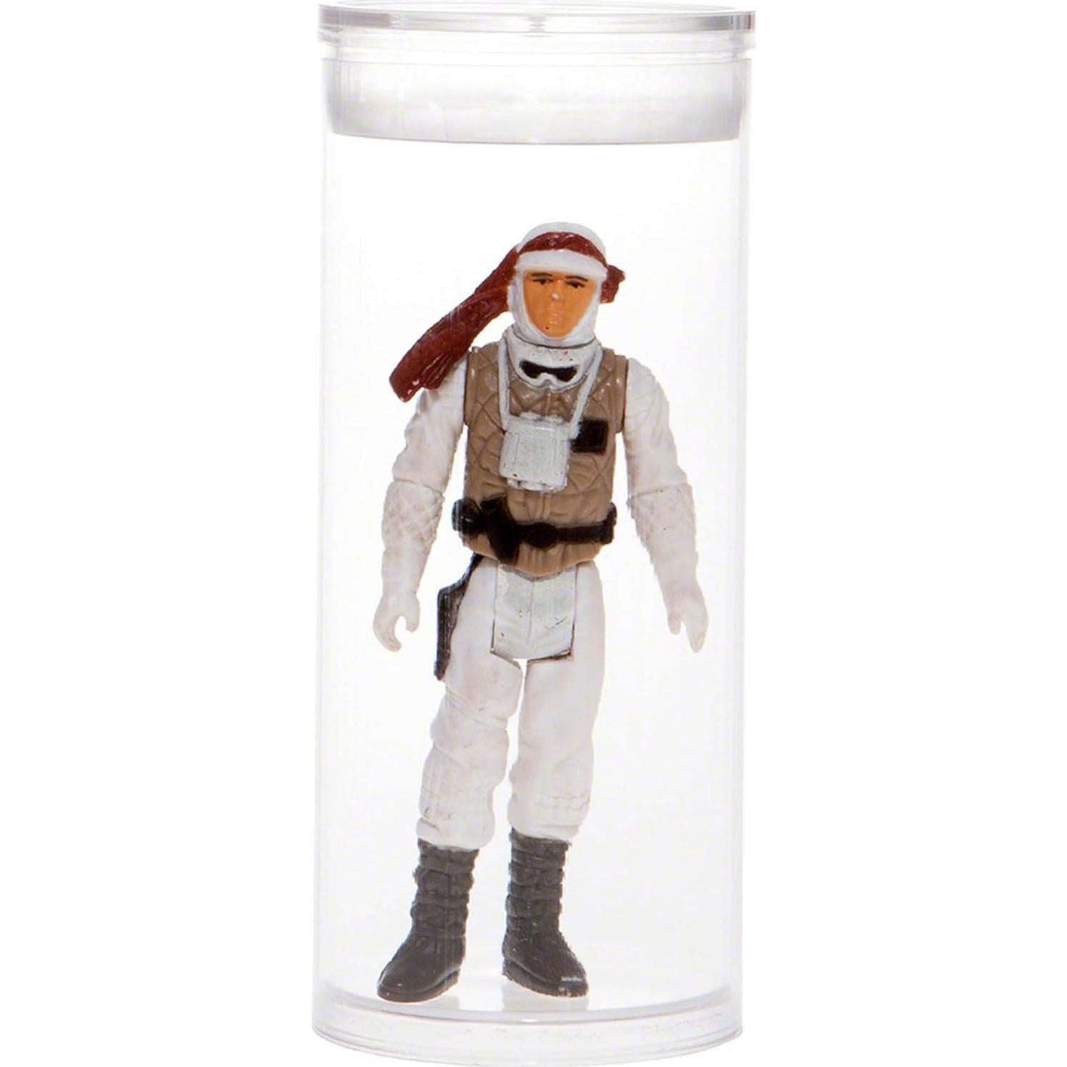 Plymor Plastic Action Figure Tube, 2" Wide by 4.5" Tall, with Clear Acrylic Base