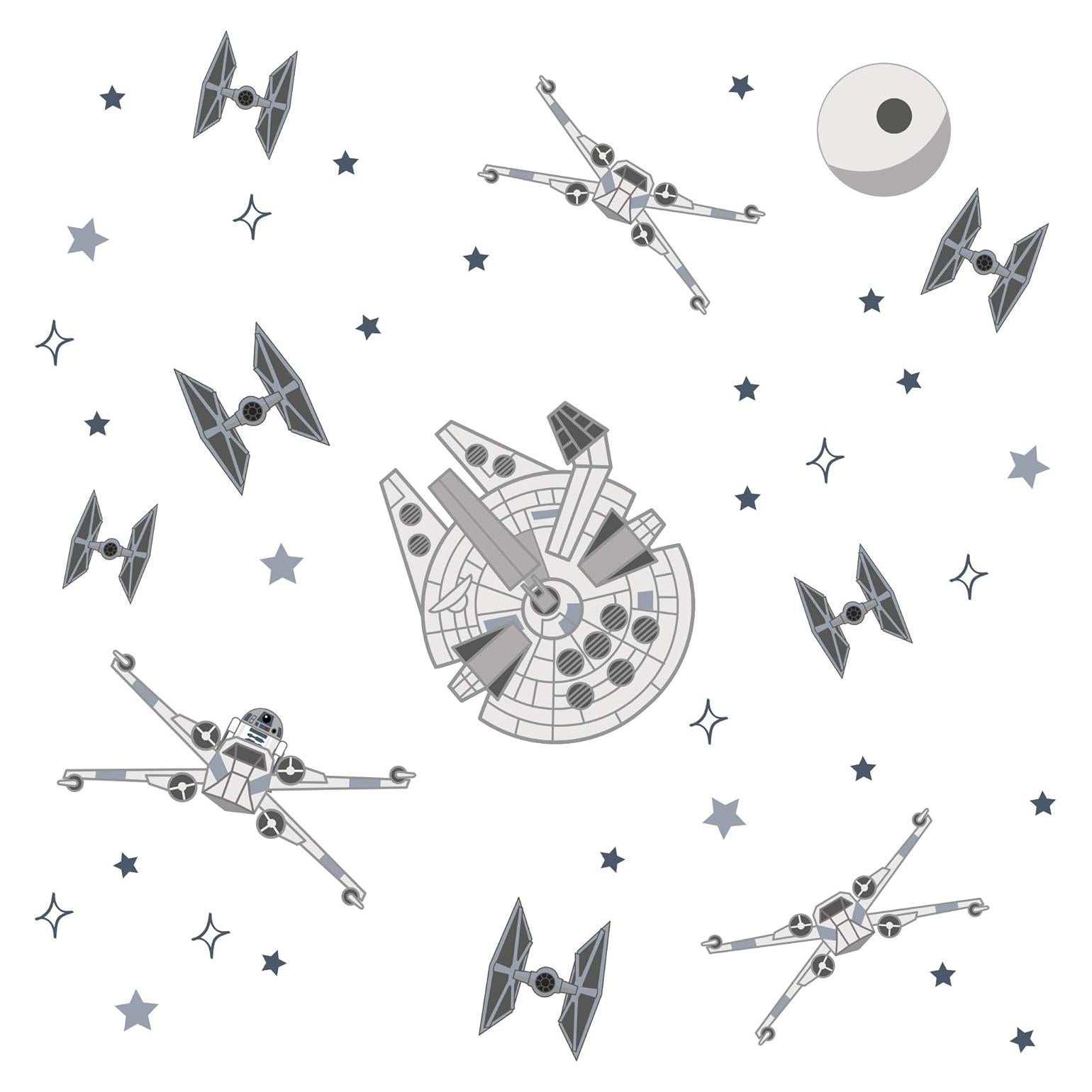Calcomanías de Pared Star Wars Lambs & Ivy - X-Wing y Falcon