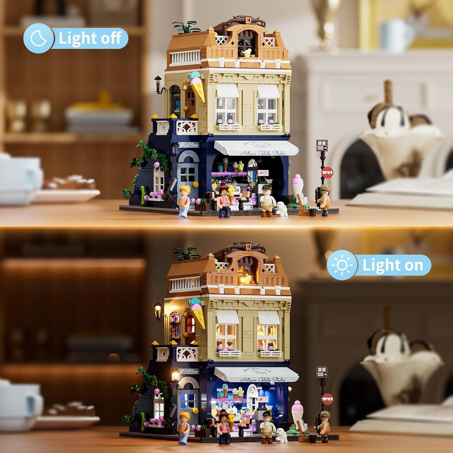 Set de Construcción Tienda de Gelato FUNWHOLE 1948 Piezas