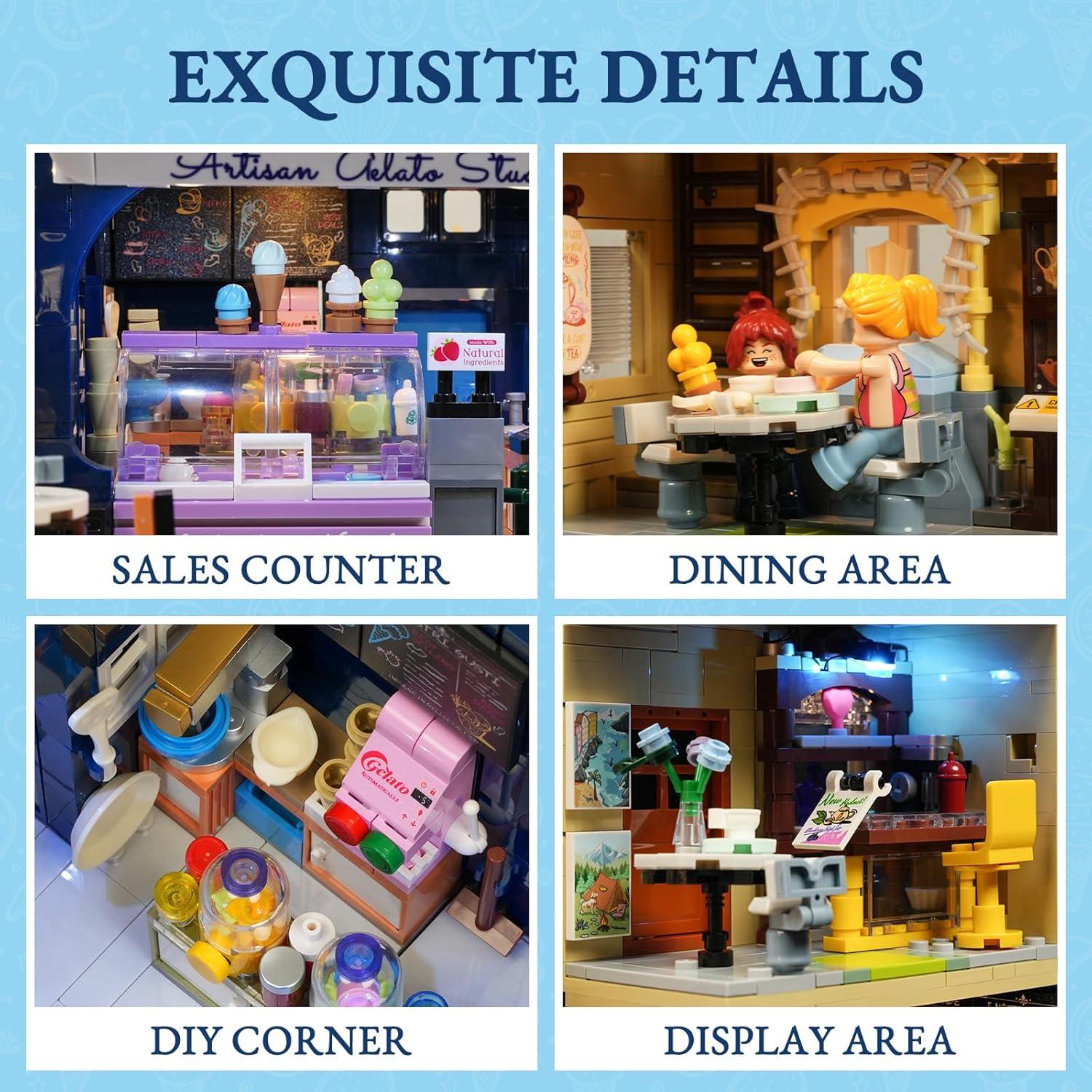 Set de Construcción Tienda de Gelato FUNWHOLE 1948 Piezas