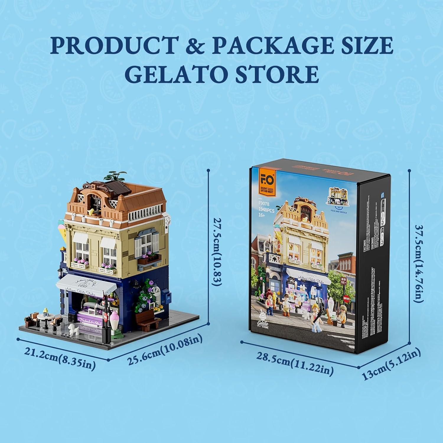 Set de Construcción Tienda de Gelato FUNWHOLE 1948 Piezas