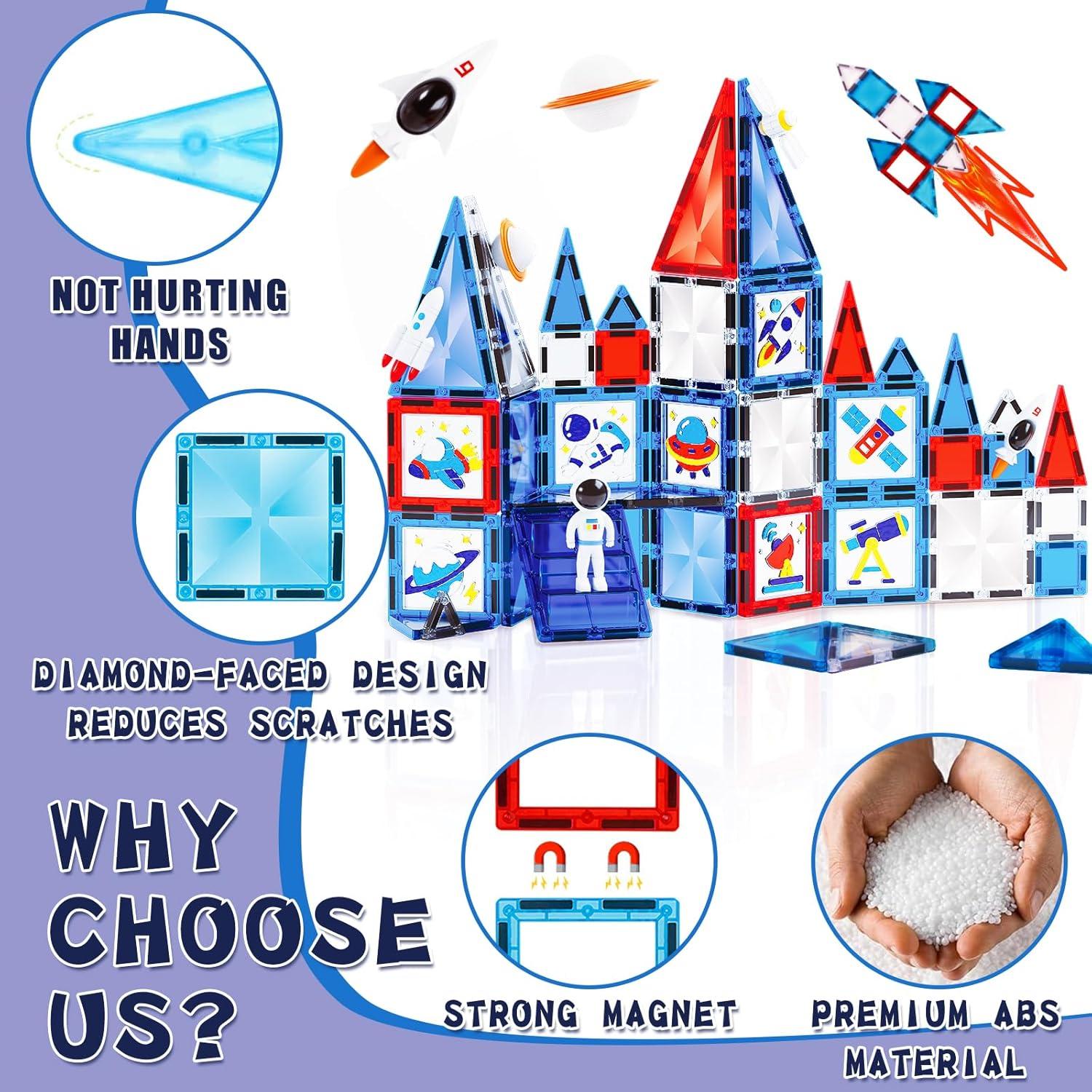 Azulejos Magnéticos GEKETY - Set de 58 Piezas Espaciales