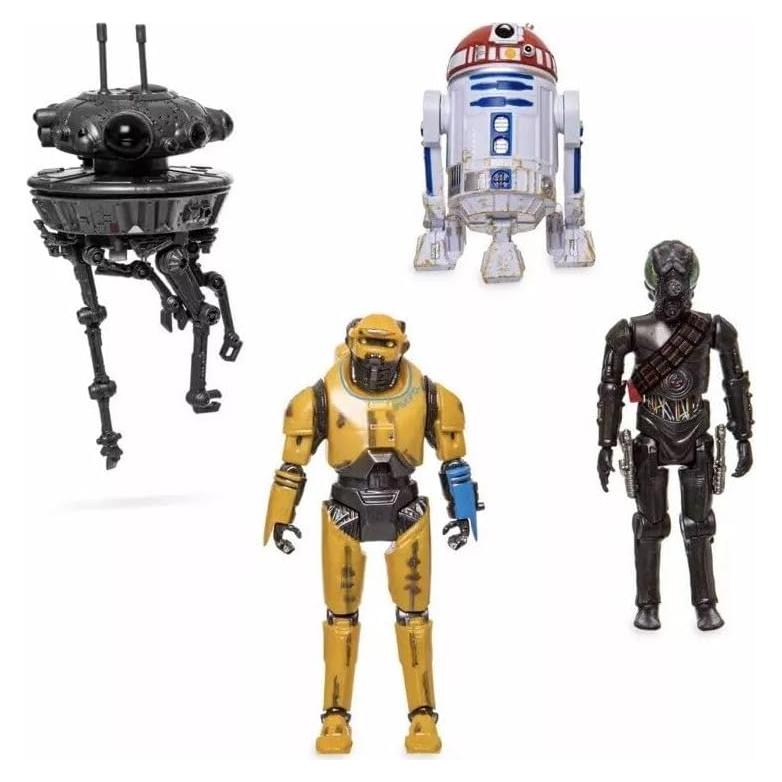 Conjunto de Figuras de Acción de Droides OBI Wan - R3-T2, NED-B, Viper Probe y 1-JAC