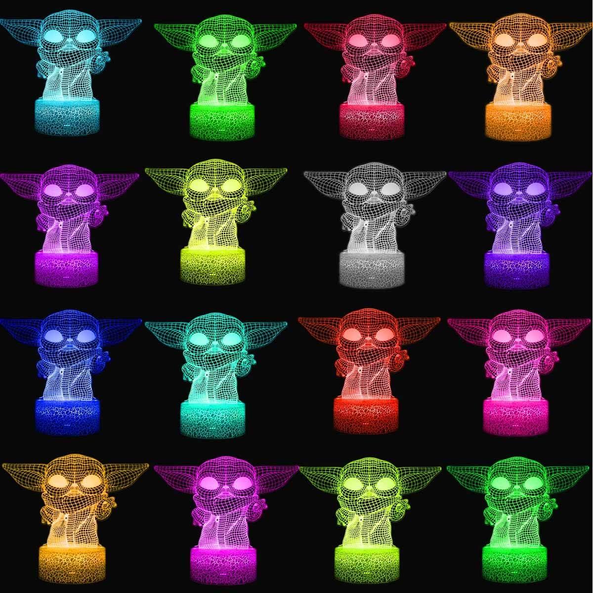 Luz Nocturna 3D HutaoLi Multicolor con Control Remoto y Temporizador