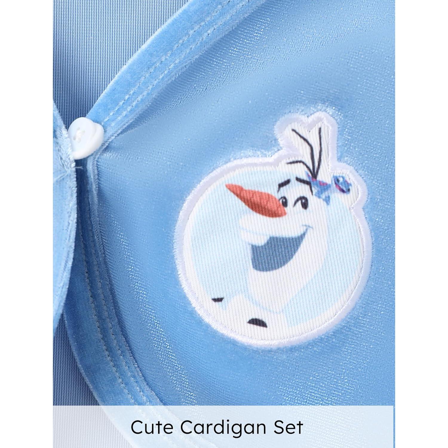 Disney Princess Frozen Elsa Minnie Mouse Toddler Girl Dress and Velvet Cardigan Sets 2pcs Long Sleeve Kids Outfit 2-6 Years