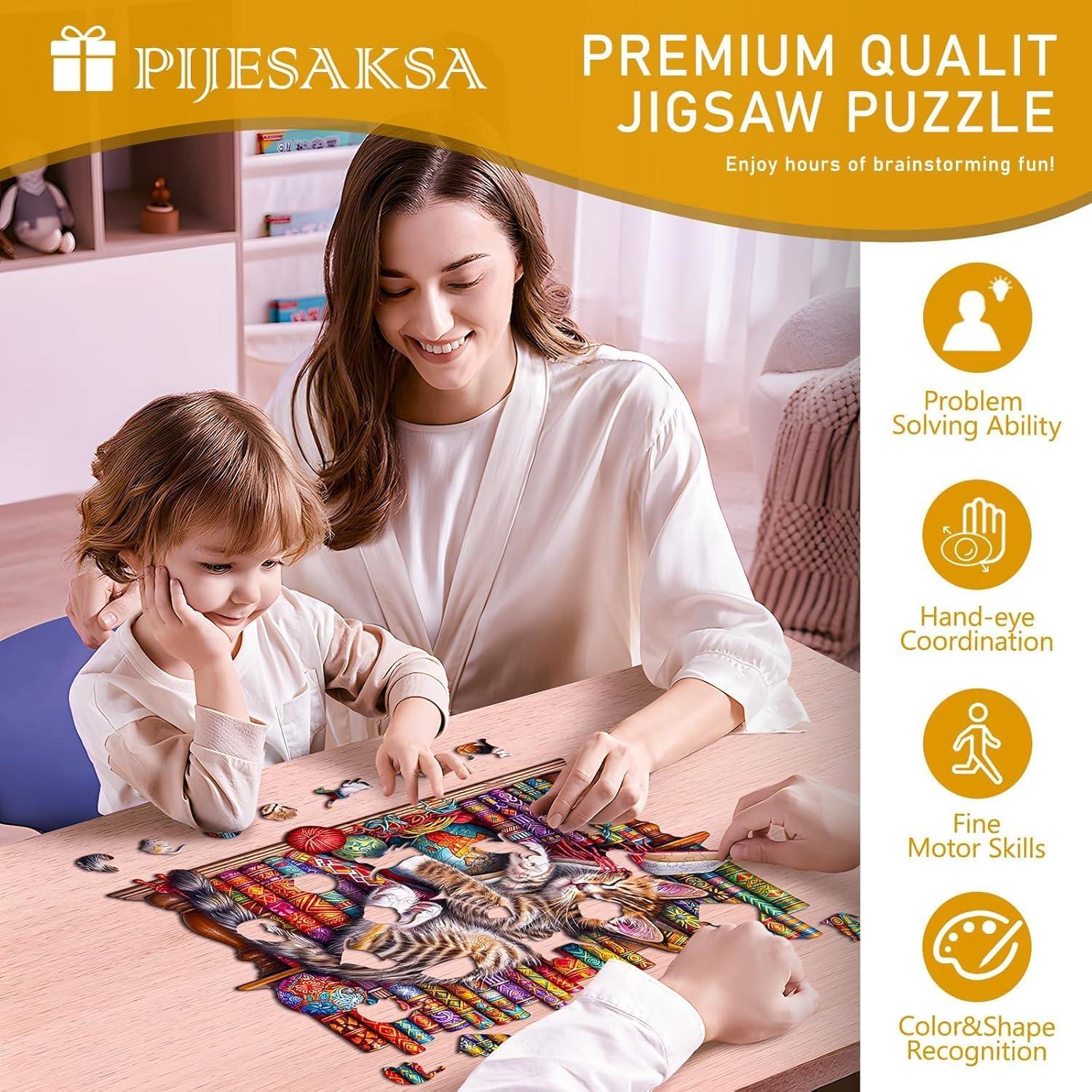 Rompecabezas de Madera Pijesaksa Gato Durmiendo 100 Piezas