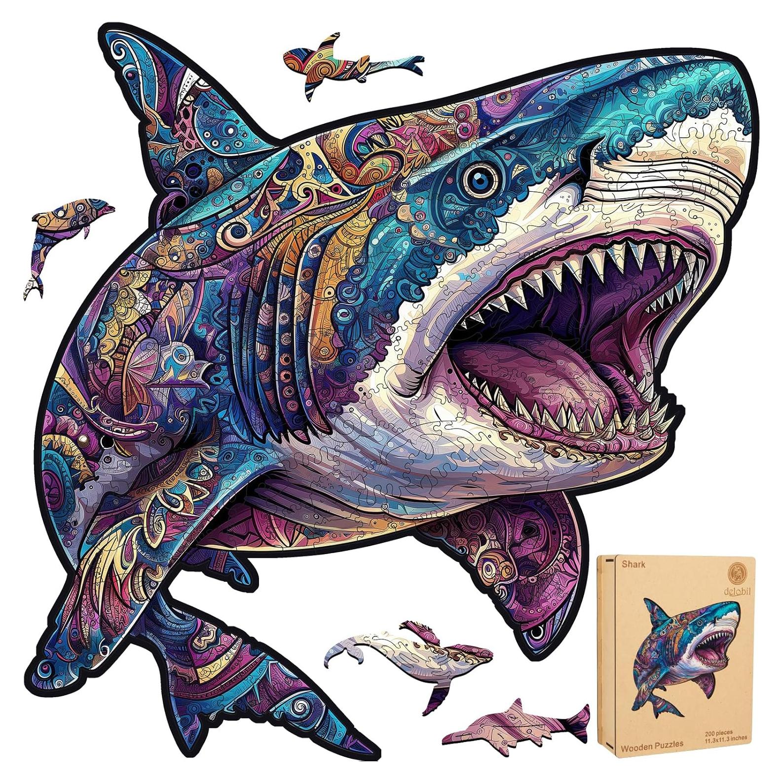 Rompecabezas de Madera del Tiburón 200 Piezas 28.7 cm - Delobil