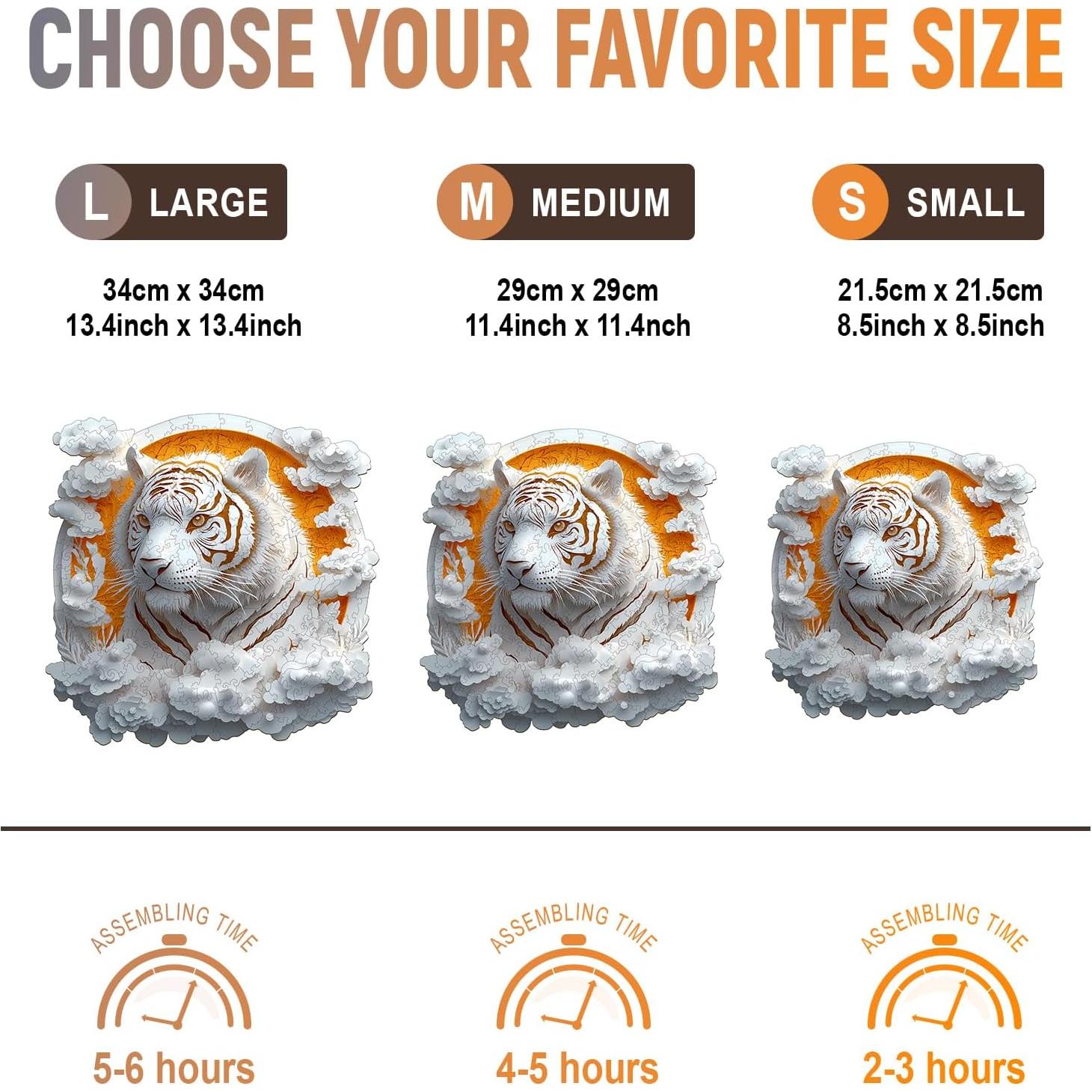 Rompecabezas de Madera Purdicra Tigre 3D 100 Piezas 21.6cm