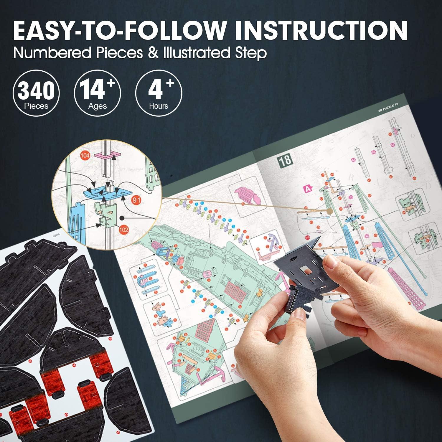 Rompecabezas 3D CubicFun Barco Pirata La Venganza de la Reina Ana 340 Pzs