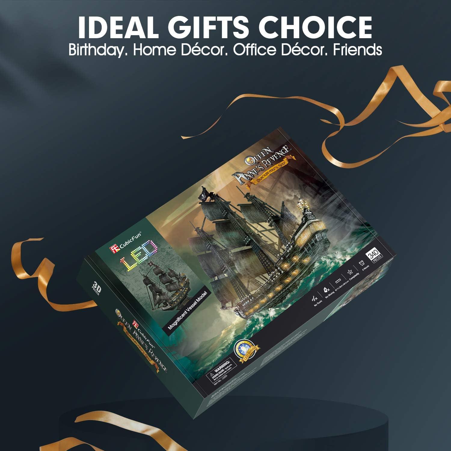 Rompecabezas 3D CubicFun Barco Pirata La Venganza de la Reina Ana 340 Pzs