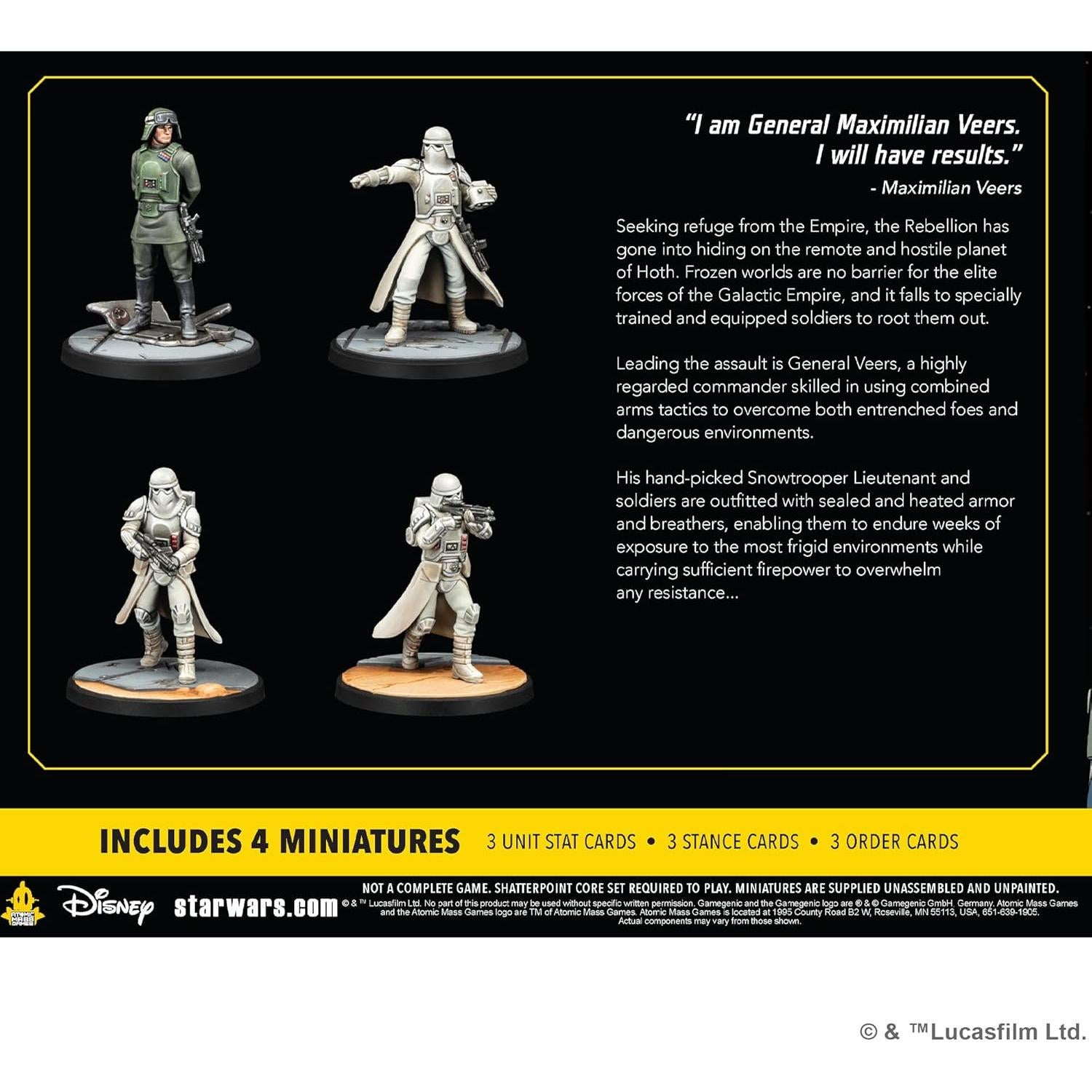 Paquete de Escuadra Star Wars Shatterpoint - General Veers y Snowtroopers
