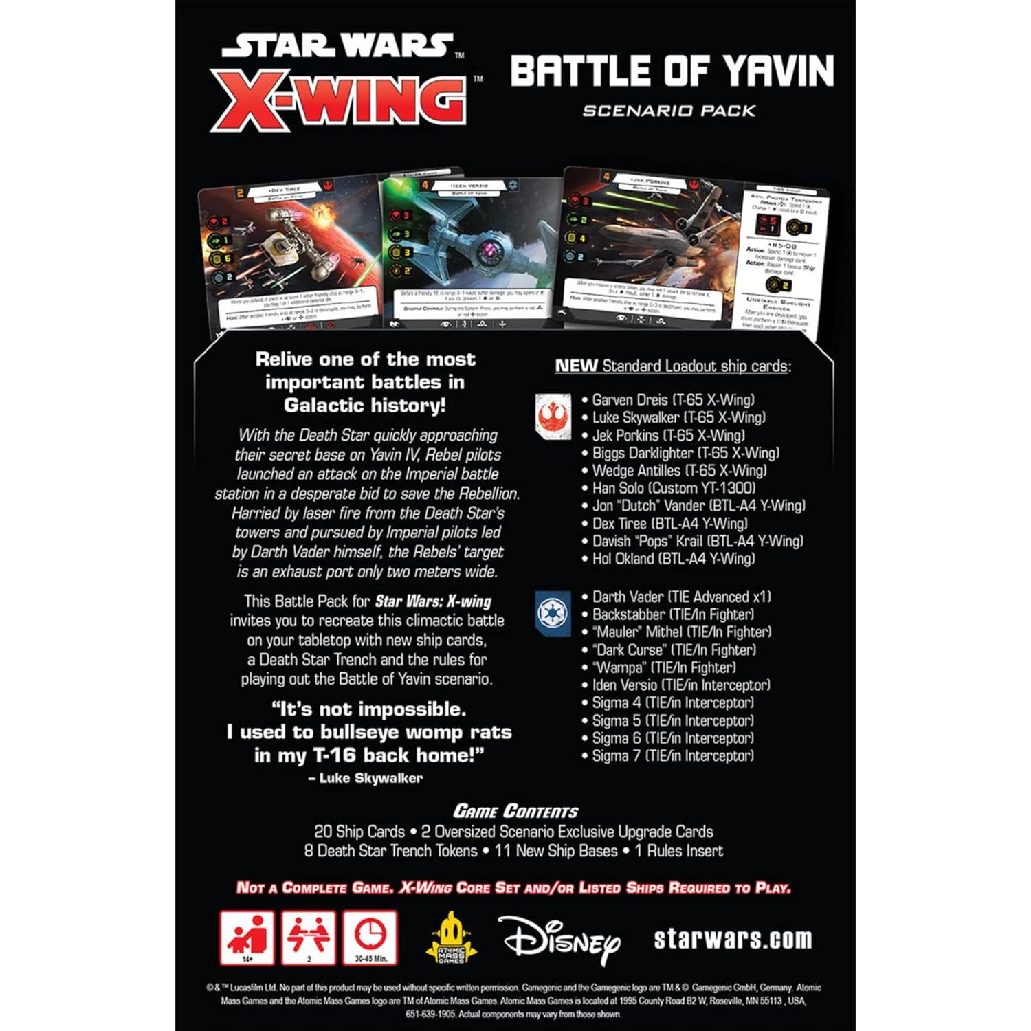 Juego de Estrategia Star Wars X-Wing Batalla de Yavin 2 Jugadores