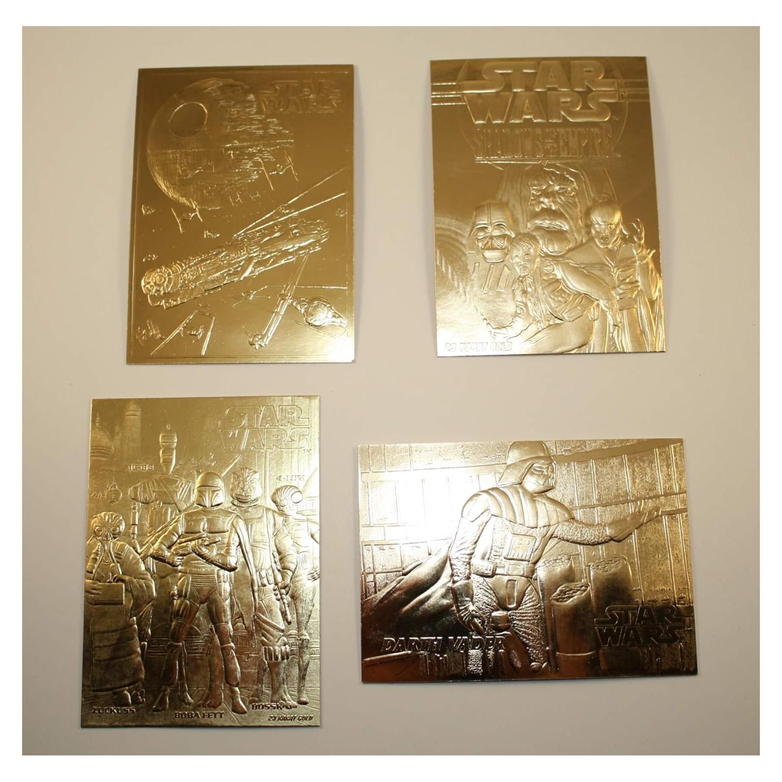 Conjunto de 4 Tarjetas de Oro 23KT Star Wars - Edición Limitada