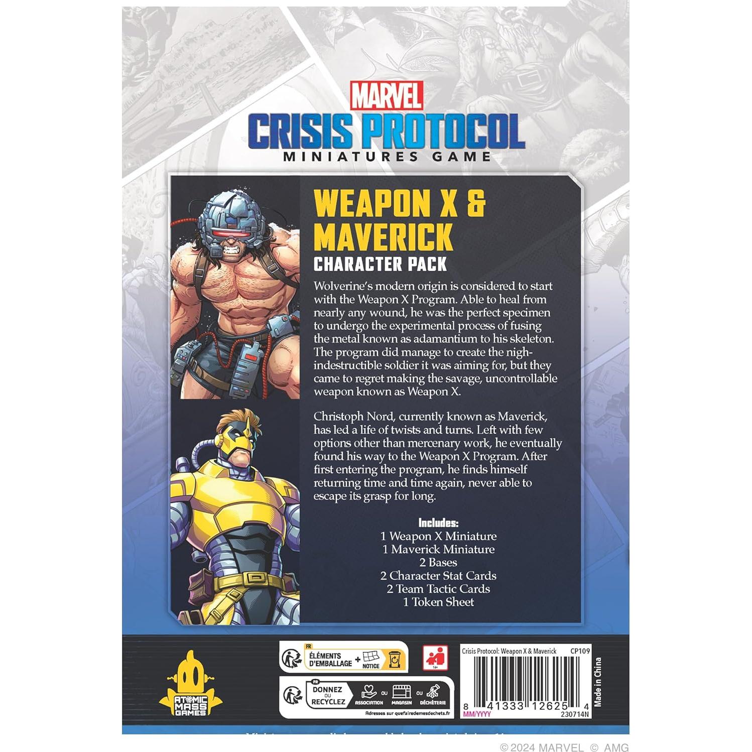 Juego de Mesa Marvel Crisis Protocol: Weapon X y Maverick