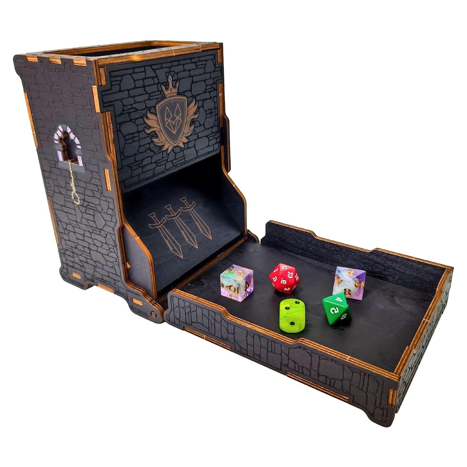 Torre de Dados D&D FOXBITE Madera Natural Plegable 25x10x10cm