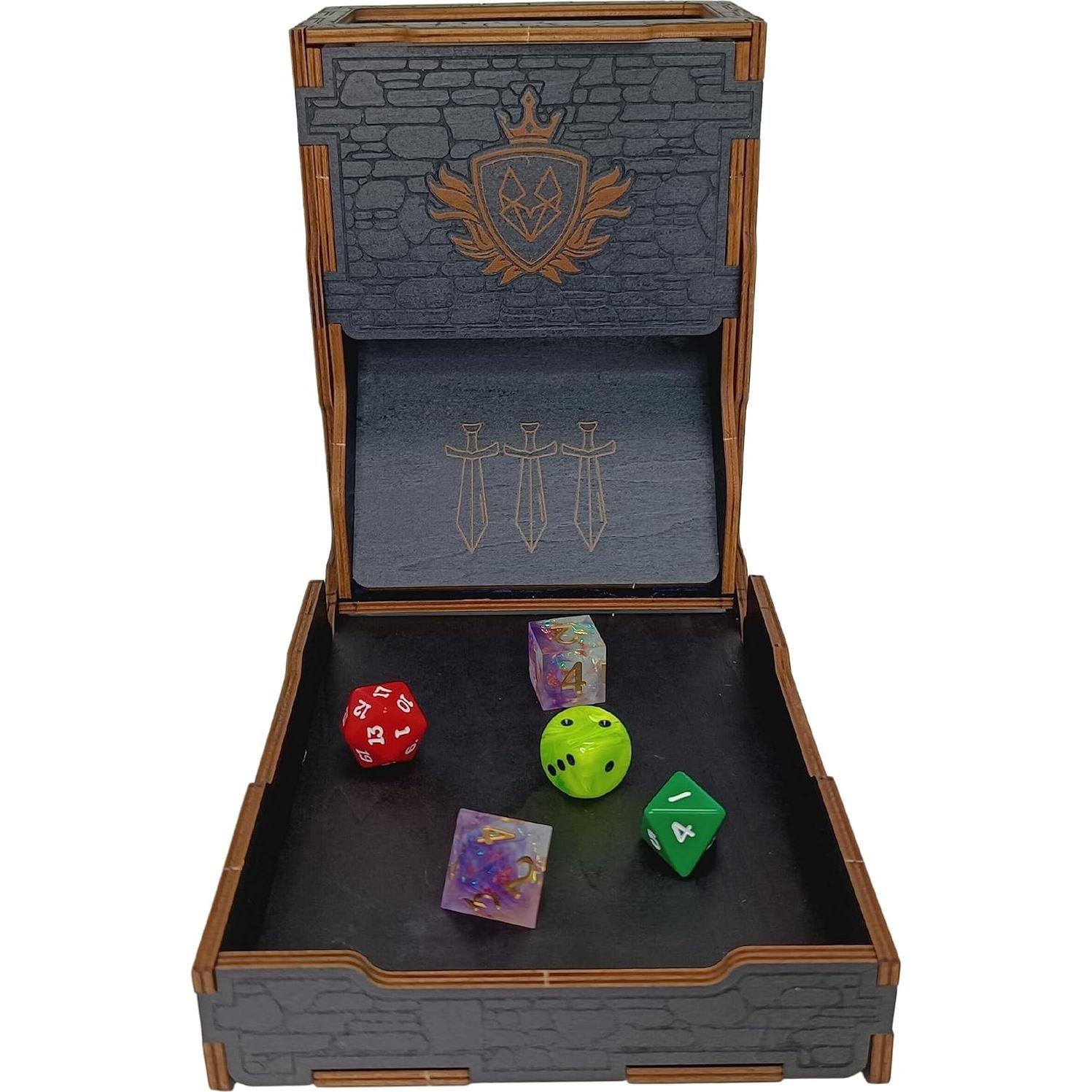 Torre de Dados D&D FOXBITE Madera Natural Plegable 25x10x10cm