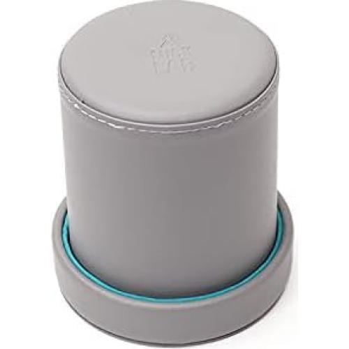 Luck Lab Taza de Dados de Cuero Gris con 6 Dados Perla