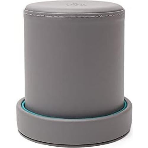 Luck Lab Taza de Dados de Cuero Gris con 6 Dados Perla