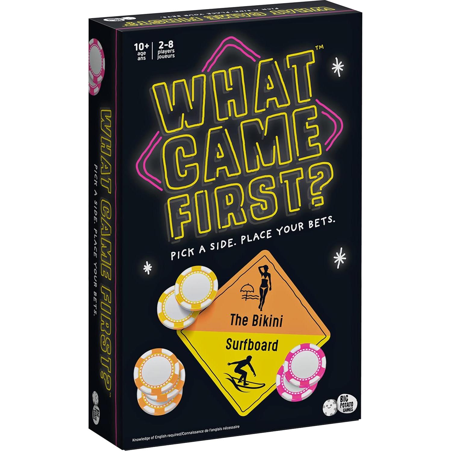 Juego de mesa ¿Qué vino primero? Big Potato - Trivia de fiesta