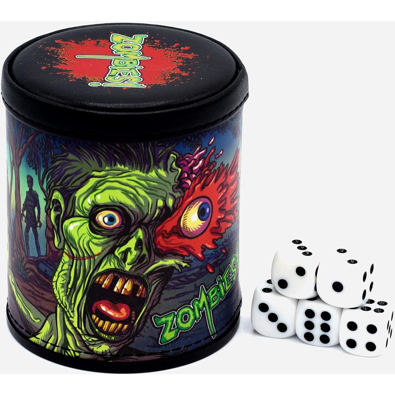 Taza de Dados Luck Lab Zombies con 5 Dados y Forro de Terciopelo