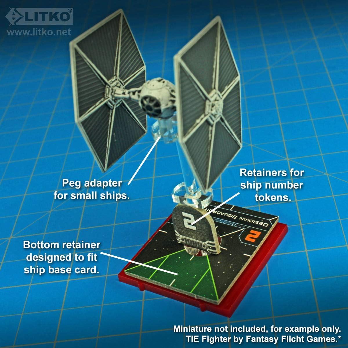 Base de Nave Espacial LITKO Deluxe Rojo 4cm x 4cm Compatible Star Wars