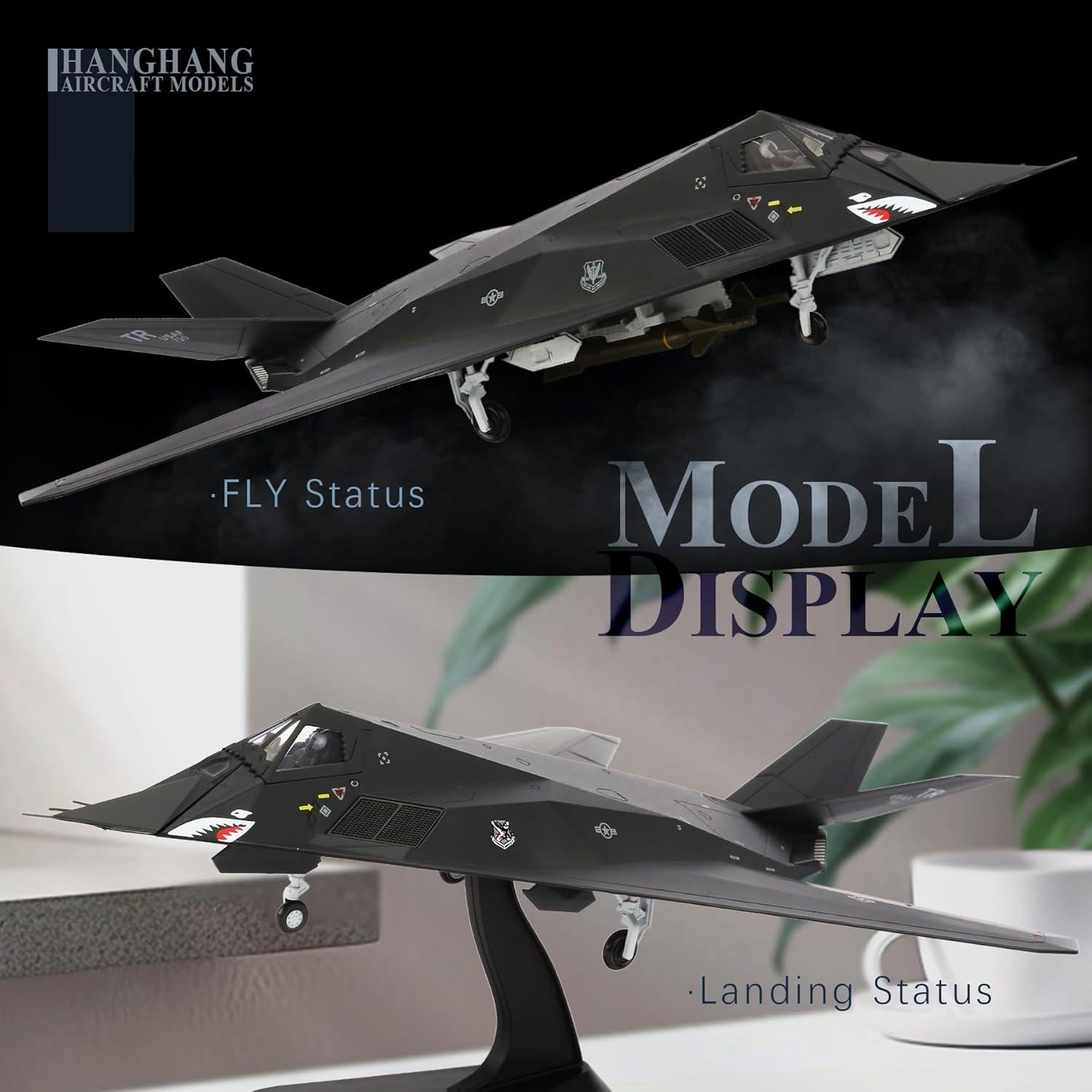 Modelo de avión militar F-117 Nighthawk HANGHANG 1/72