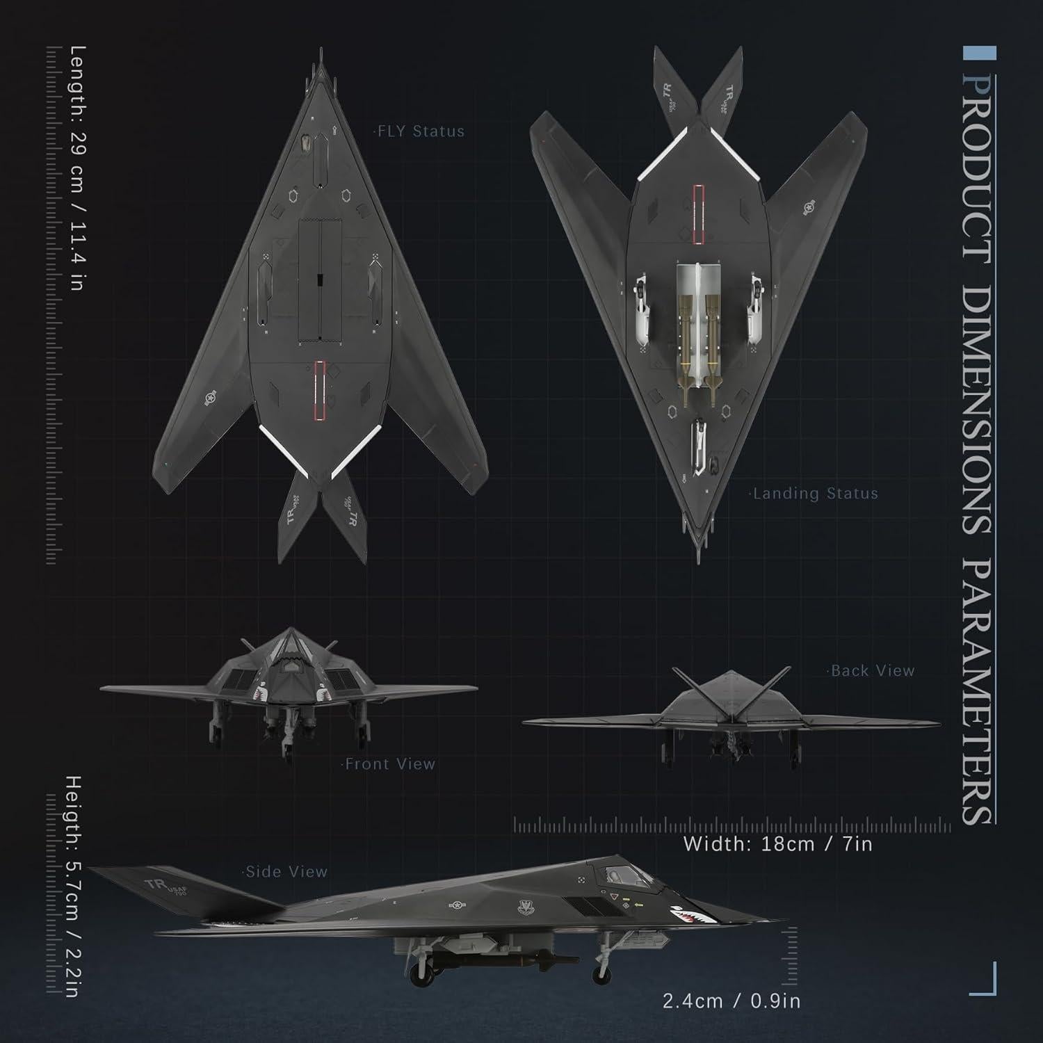 Modelo de avión militar F-117 Nighthawk HANGHANG 1/72