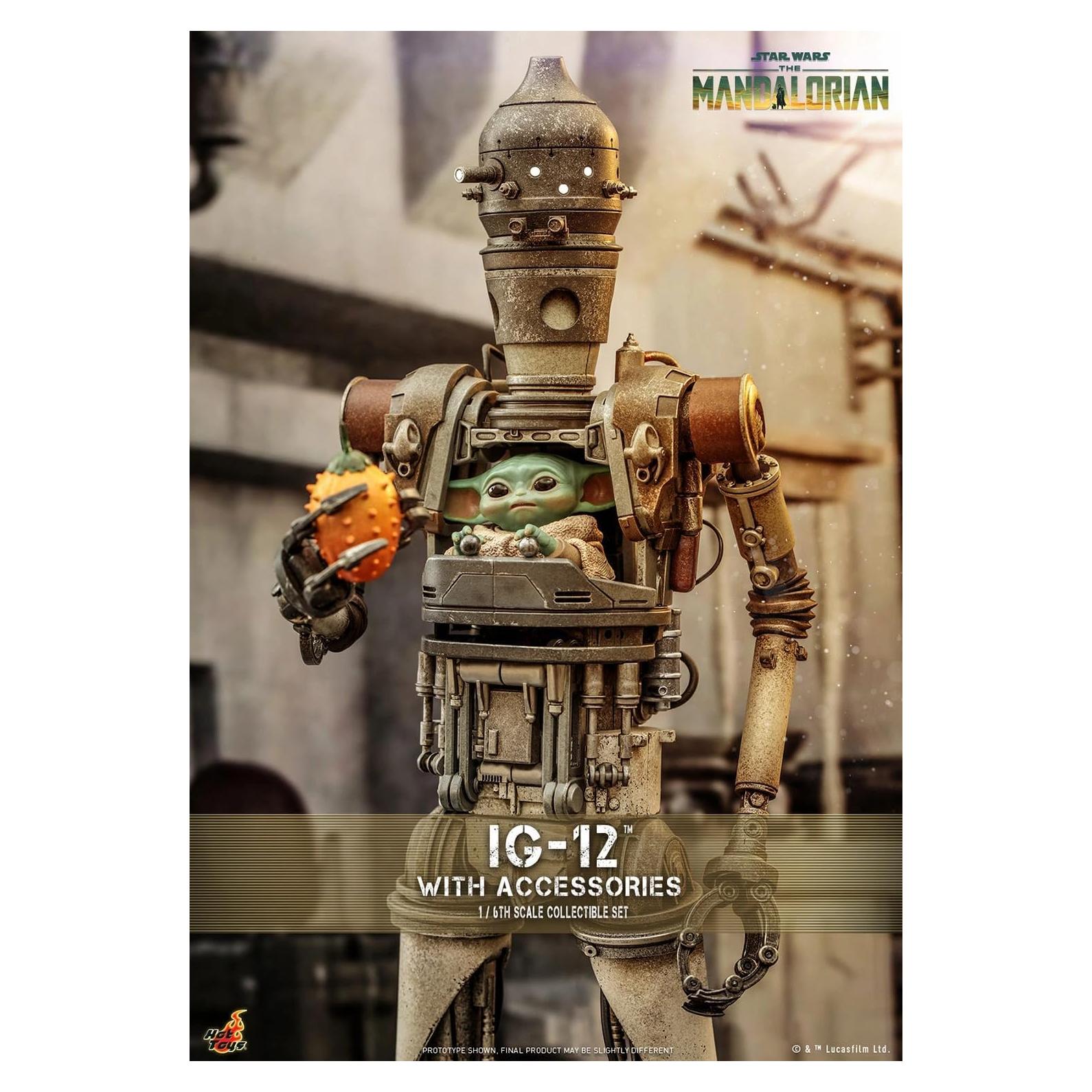 Figura Coleccionable Hot Toys Star Wars IG-12 y Grogu 1/6