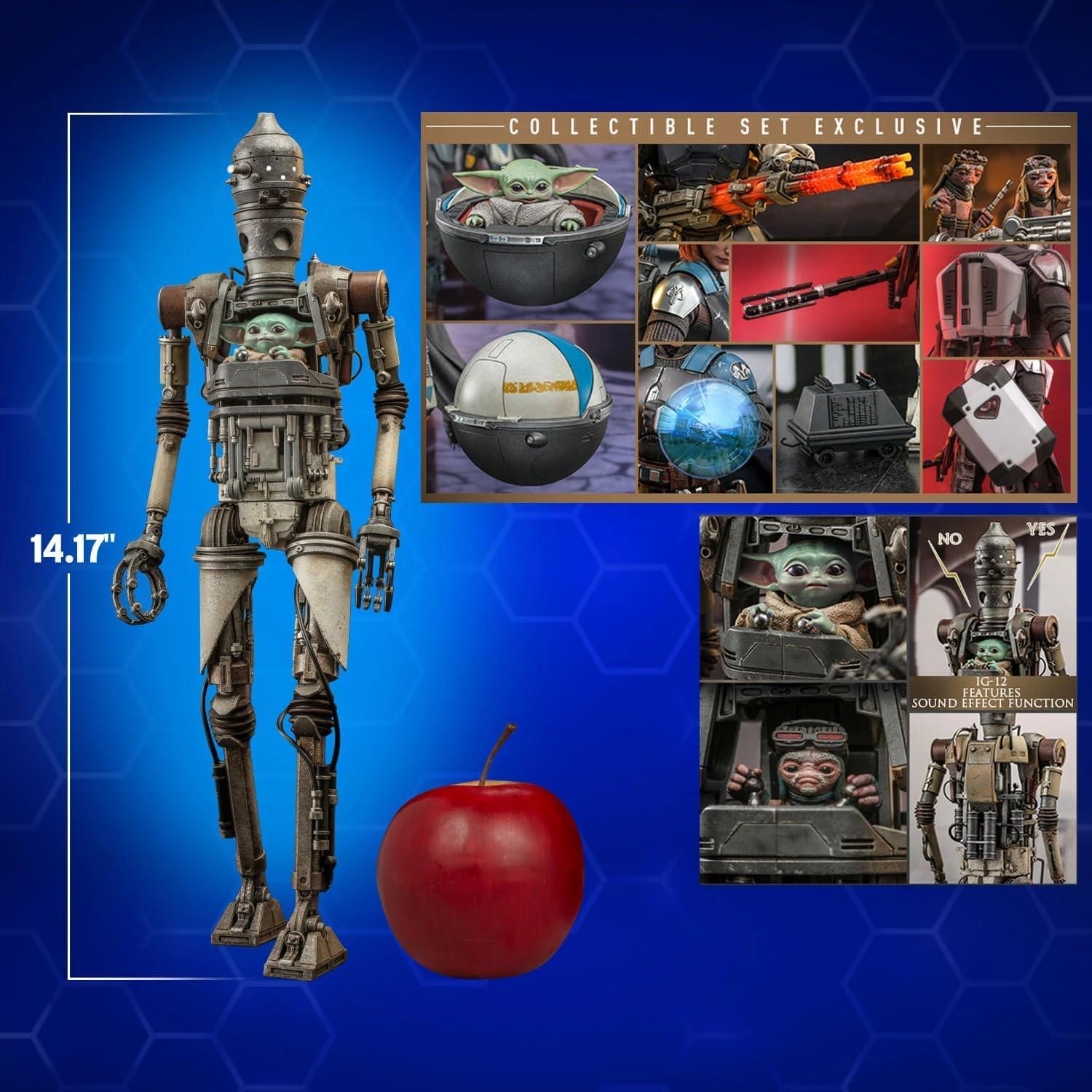 Figura Coleccionable Hot Toys Star Wars IG-12 y Grogu 1/6