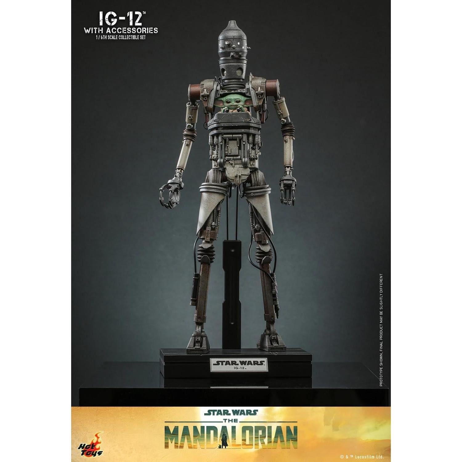 Figura Coleccionable Hot Toys Star Wars IG-12 y Grogu 1/6