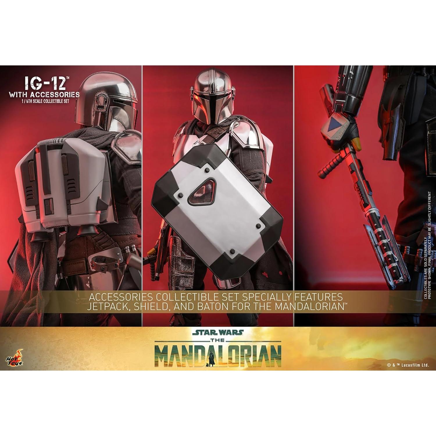 Figura Coleccionable Hot Toys Star Wars IG-12 y Grogu 1/6