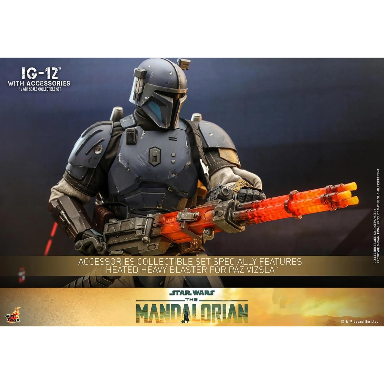 Figura Coleccionable Hot Toys Star Wars IG-12 y Grogu 1/6