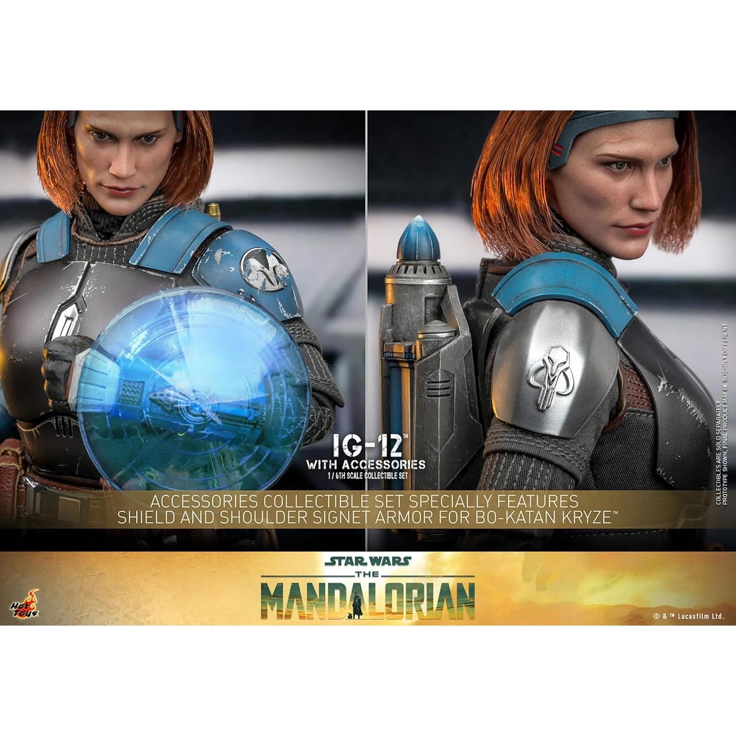 Figura Coleccionable Hot Toys Star Wars IG-12 y Grogu 1/6