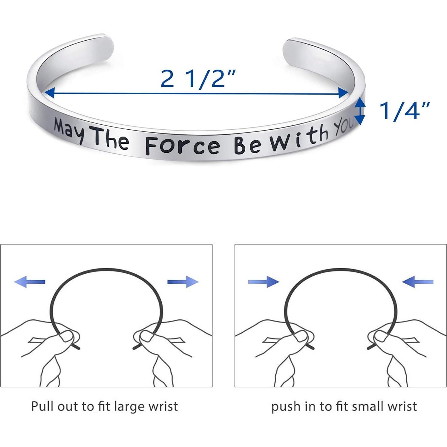 Pulsera Cuff LParkin de Acero Inoxidable - Regalo Star Wars